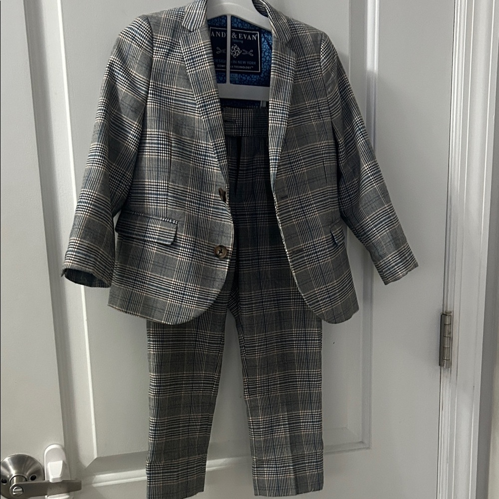 Gray Plaid Toddler Suit